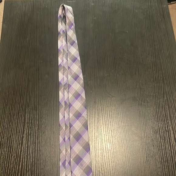 Macy’s - 44R suit coat with purple tie and gray 34x32 pants - Picture 2 of 4